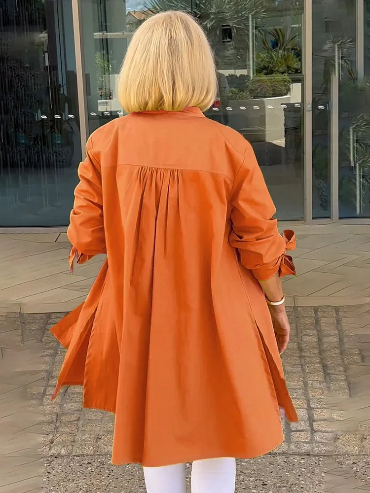 SHEREE | GATHERED-BACK COTTON SHIRT JACKET