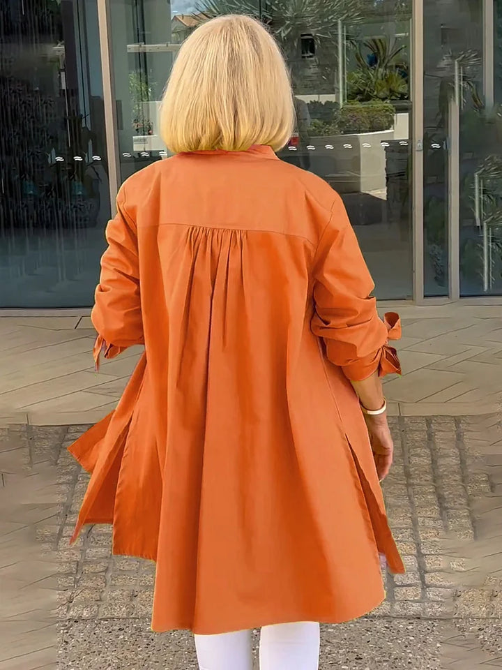 SHEREE | GATHERED-BACK COTTON SHIRT JACKET