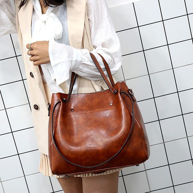 SHELLY | RETRO FOUR-PIECE VEGAN LEATHER BAG SET