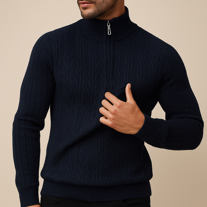 VALENTINO | MEN’S RIBBED MOCK-NECK SWEATER