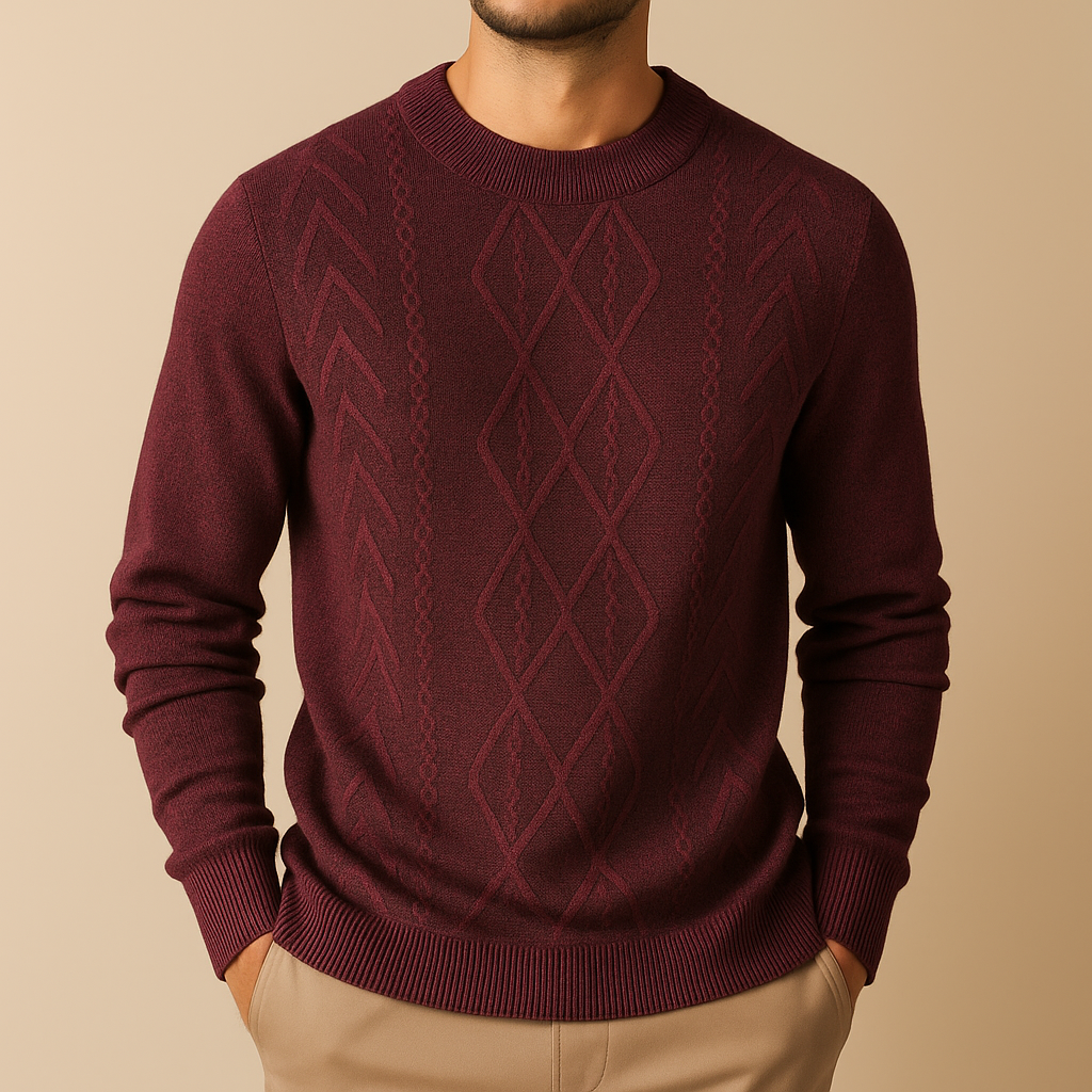 ANTON | MEN’S GEOMETRIC KNIT SWEATER