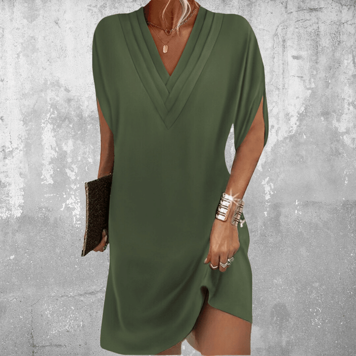 ELIZABETH | V-NECK SHIFT DRESS