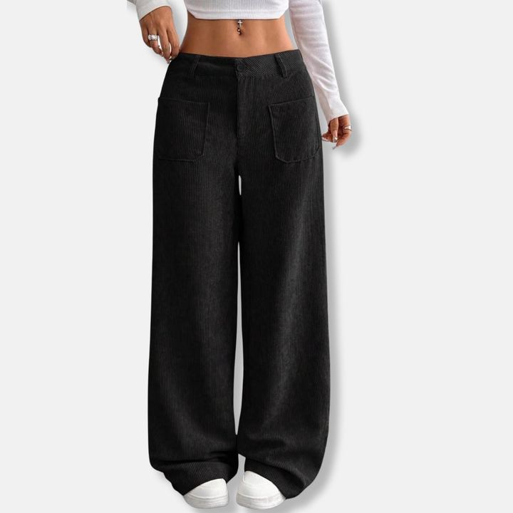 EVE | WOMEN’S HIGH-WAIST WIDE-LEG CORDUROY TROUSERS