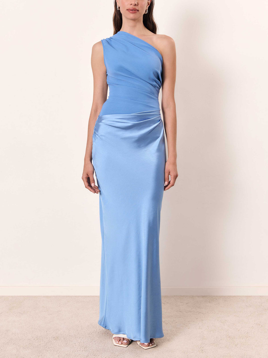MARTHA | ONE-SHOULDER PLEATED MAXI DRESS