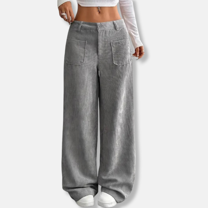 EVE | WOMEN’S HIGH-WAIST WIDE-LEG CORDUROY TROUSERS