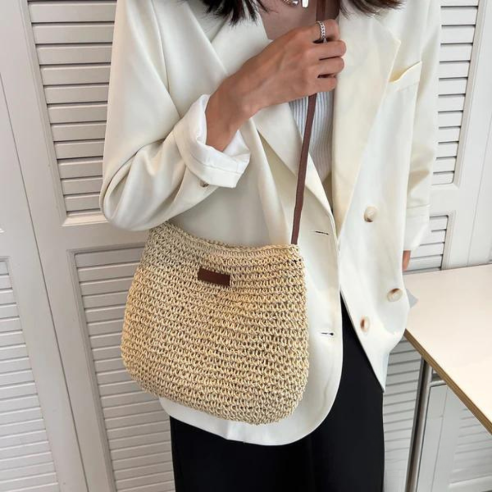 MARLY | STRAW SLING CROSSBODY BAG