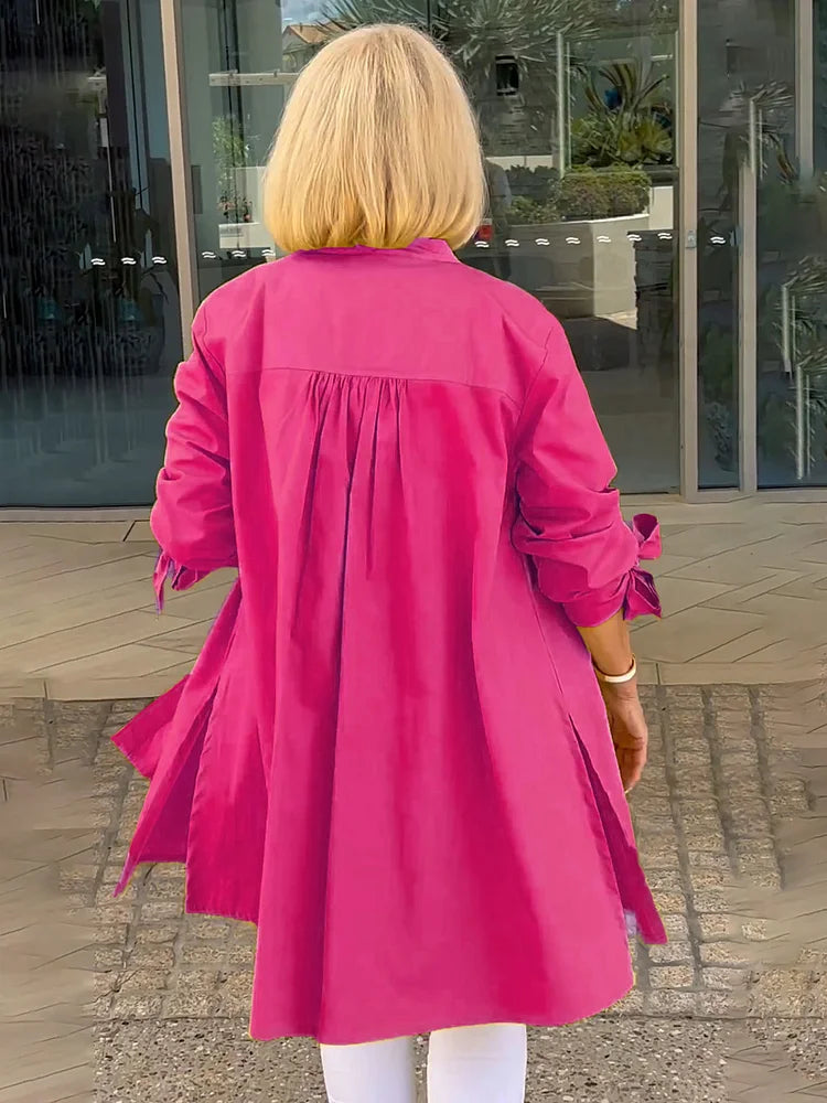 SHEREE | GATHERED-BACK COTTON SHIRT JACKET