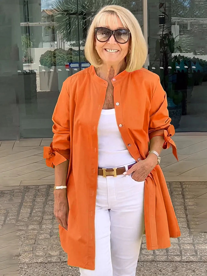 SHEREE | GATHERED-BACK COTTON SHIRT JACKET