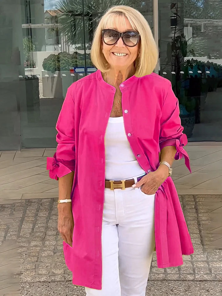 SHEREE | GATHERED-BACK COTTON SHIRT JACKET