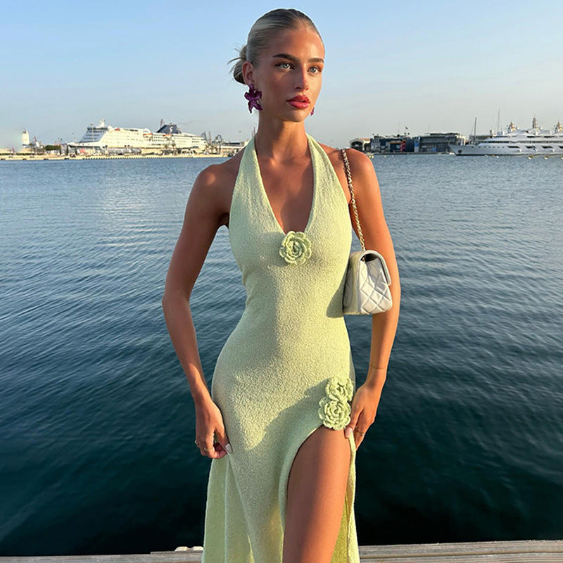 NADIA | FLORAL APPLIQUÉ MAXI DRESS