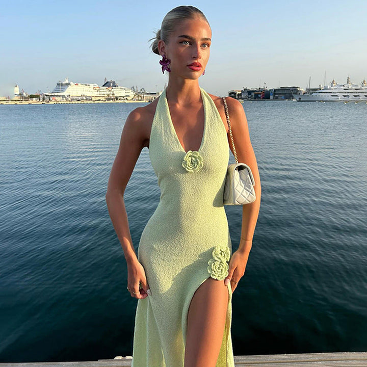 NADIA | FLORAL APPLIQUÉ MAXI DRESS