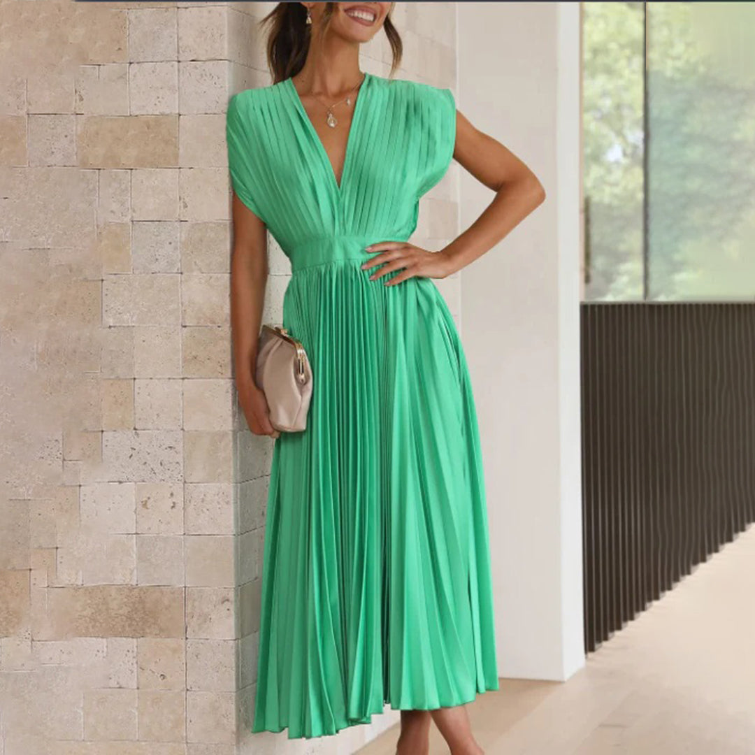 AURORA | DRAPED SATIN MIDI DRESS