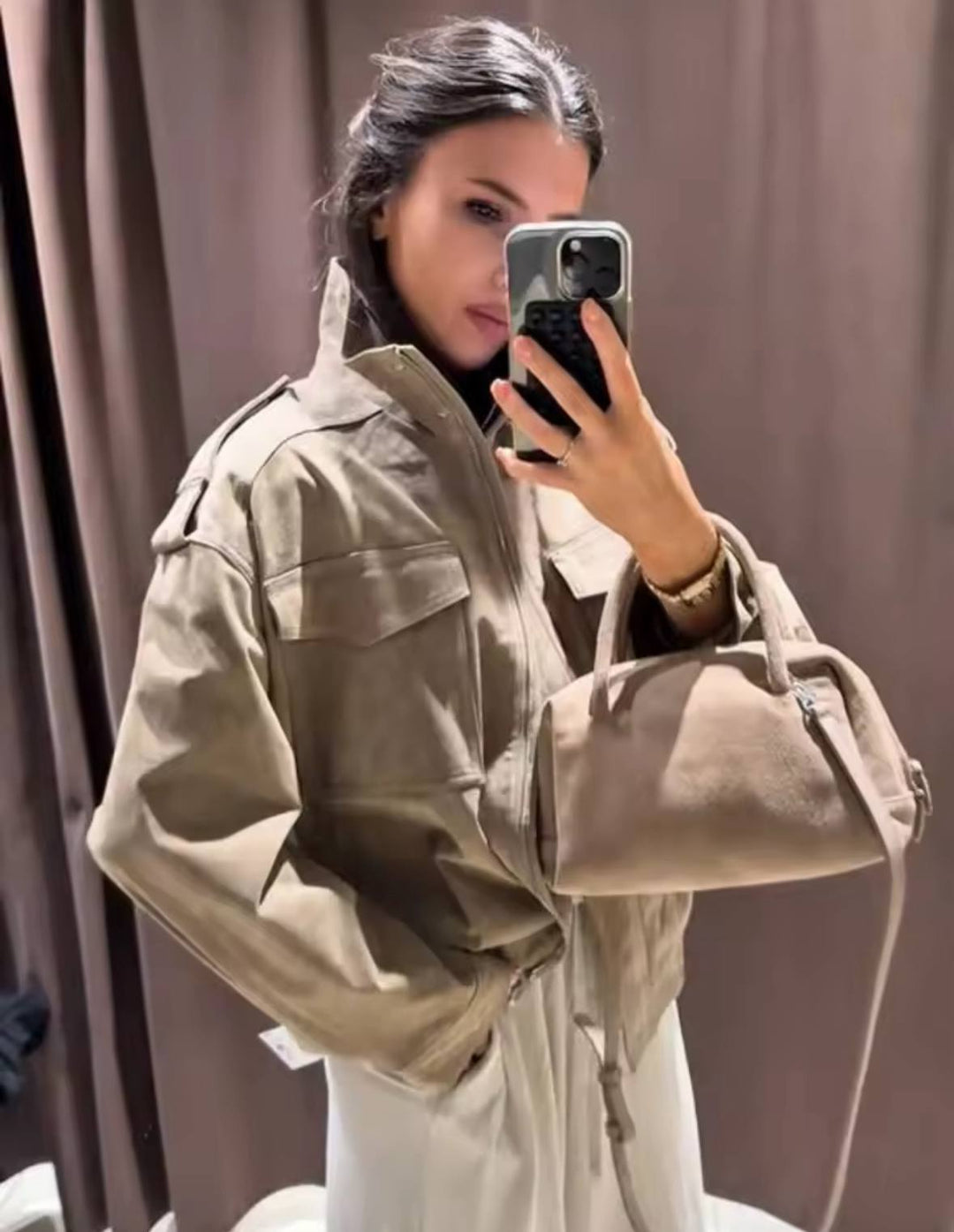 BETTY | WOMEN’S FAUX SUEDE ZIP JACKET