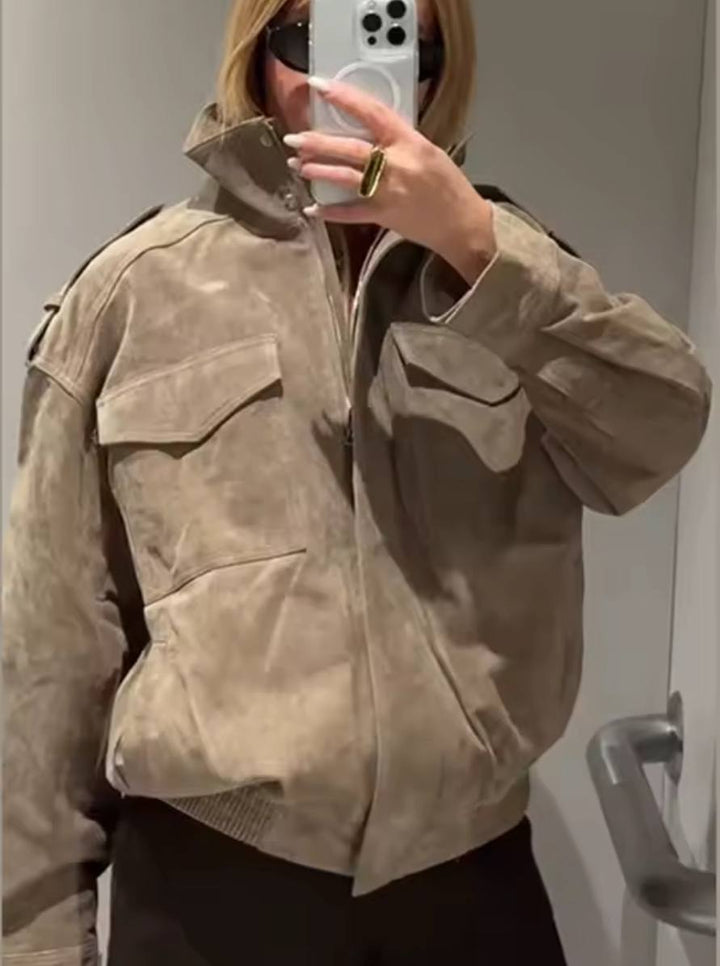 BETTY | WOMEN’S FAUX SUEDE ZIP JACKET