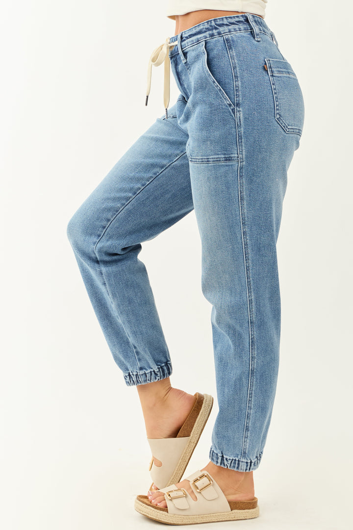 KELLY | WOMEN’S DENIM JOGGER JEANS WITH DRAWSTRING