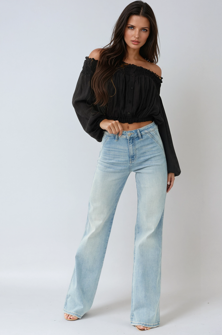 RACHELLE | WOMEN’S LIGHT-BLUE FLARED JEANS