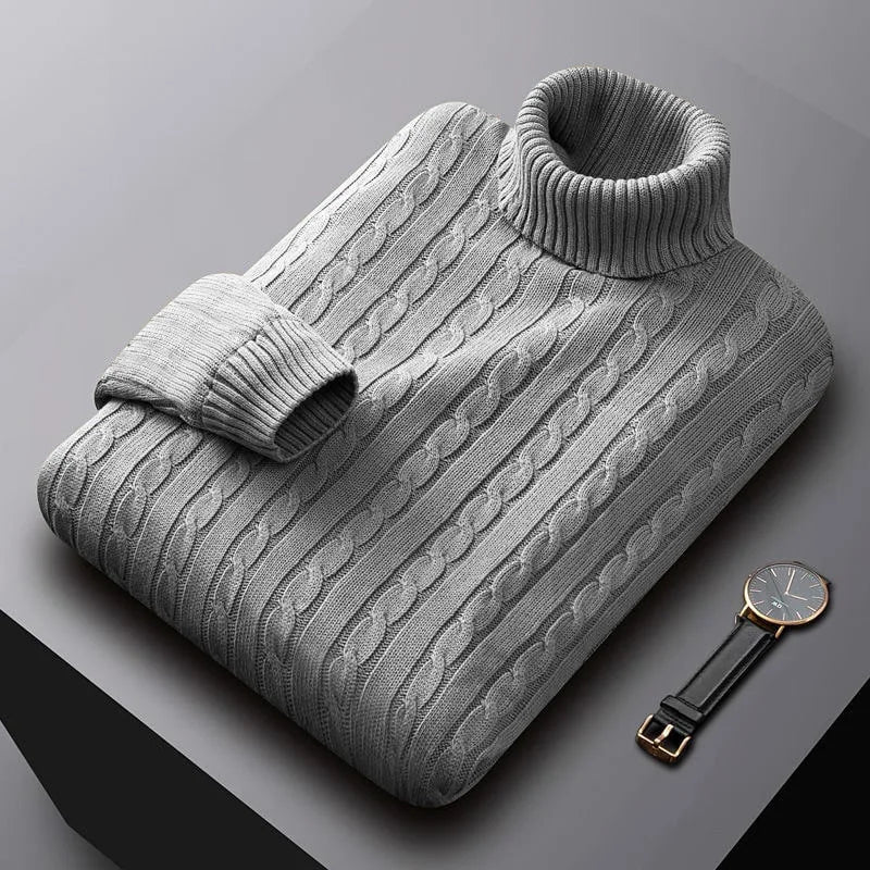 MICHELANGELO | CABLE-KNIT ROLL NECK JUMPER