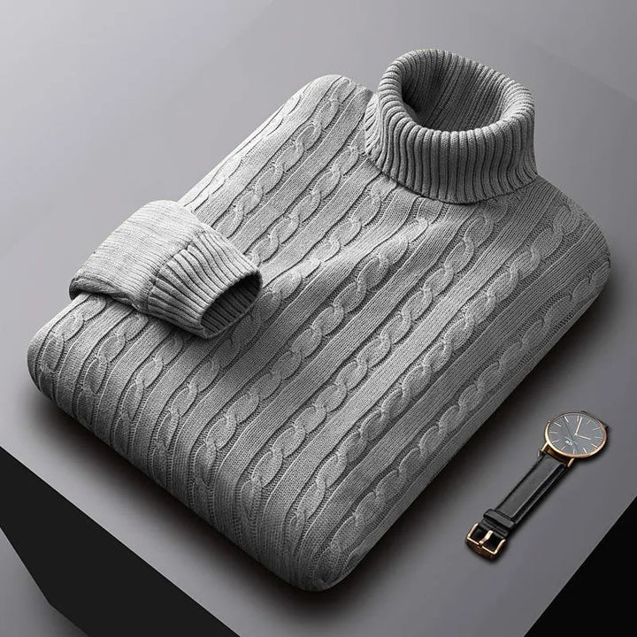 MICHELANGELO | CABLE-KNIT ROLL NECK JUMPER
