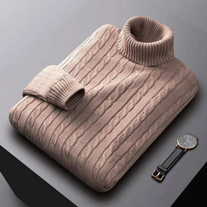MICHELANGELO | CABLE-KNIT ROLL NECK JUMPER