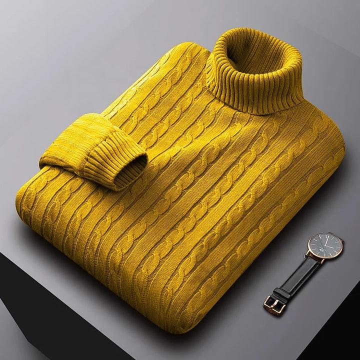 MICHELANGELO | CABLE-KNIT ROLL NECK JUMPER
