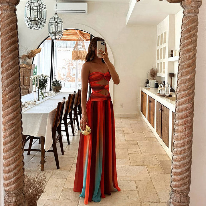 LUNA | TIE-DYE HALLOW MAXI DRESS