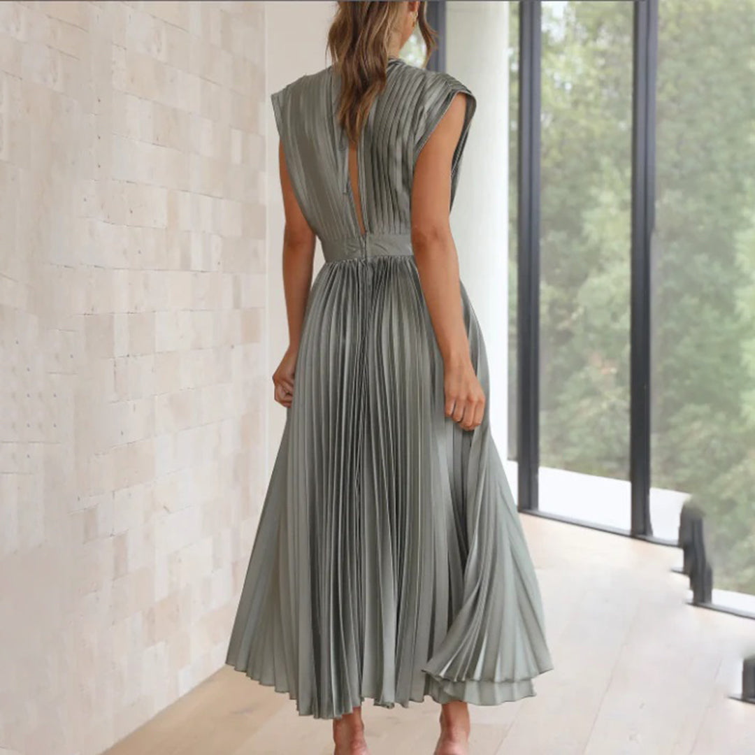 AURORA | DRAPED SATIN MIDI DRESS