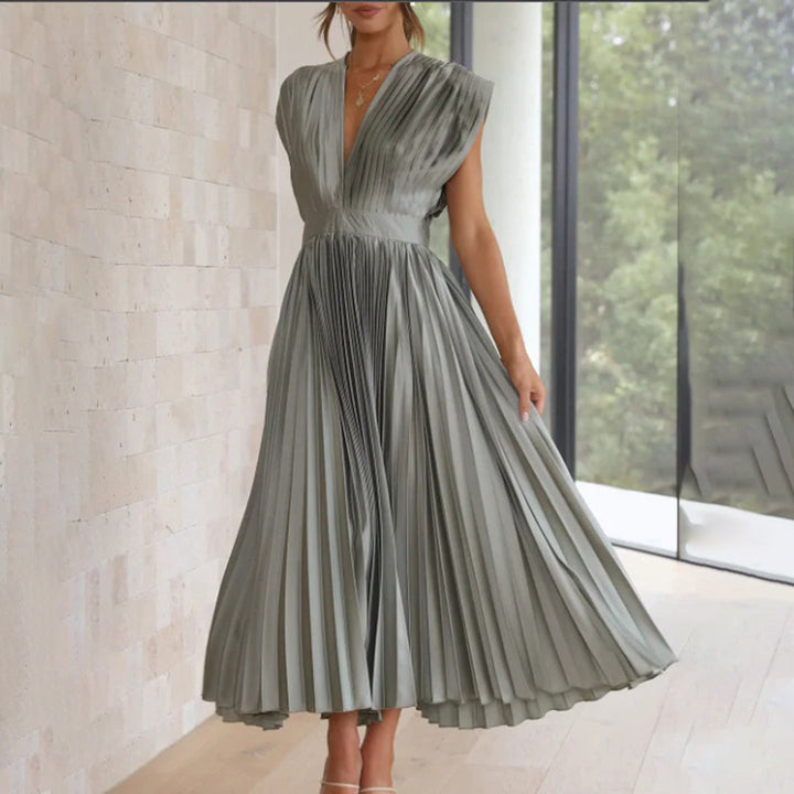 AURORA | DRAPED SATIN MIDI DRESS