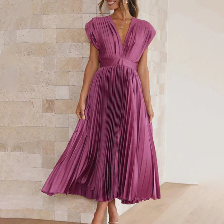 AURORA | DRAPED SATIN MIDI DRESS