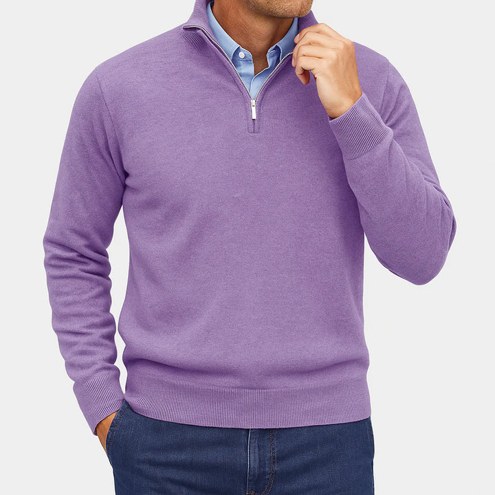 QUARTER ZIP SWEATER | LIGHTWEIGHT KNIT AND SLIM SHAPE