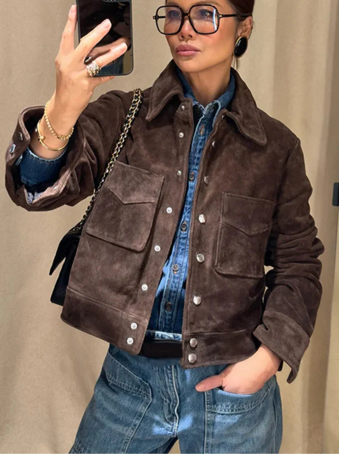 RONA | WOMEN’S FAUX SUEDE SINGLE-BREASTED COAT