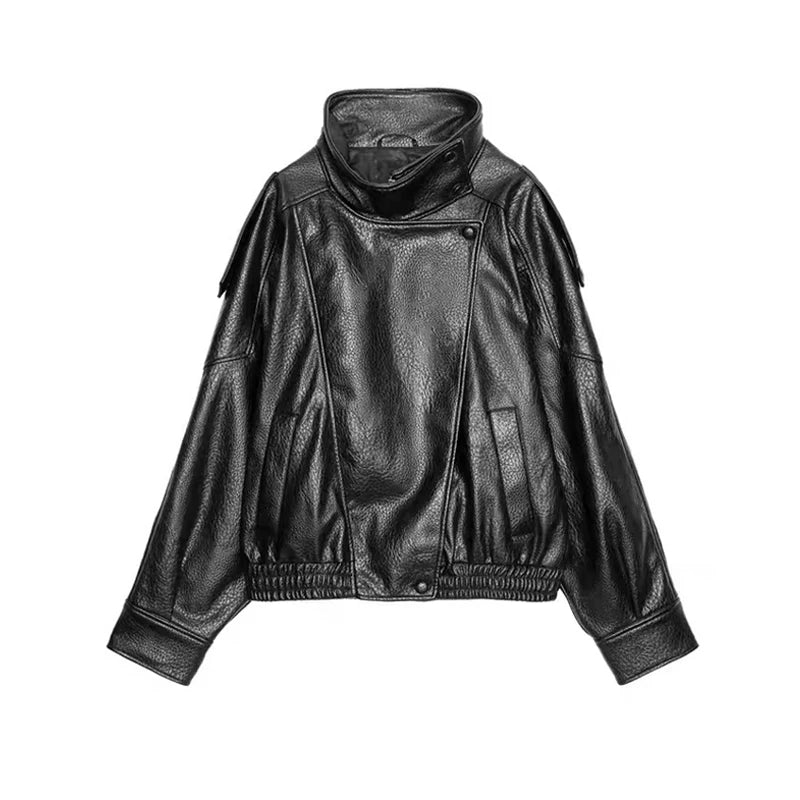 BRIANNA | WOMEN’S FAUX LEATHER OVERSIZED JACKET