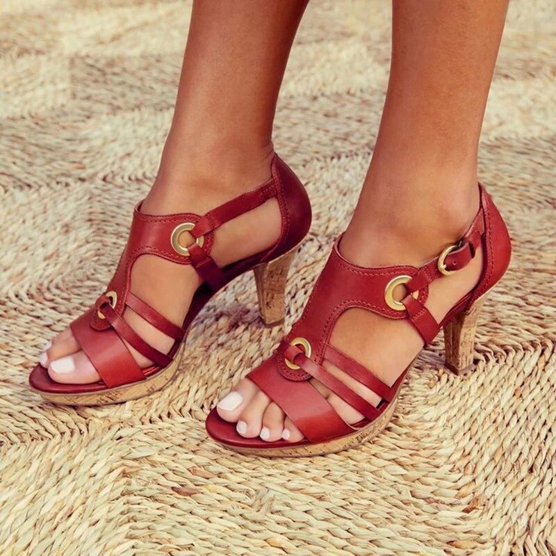 VANESSA | STRAPPY BLOCK-HEEL SANDALS