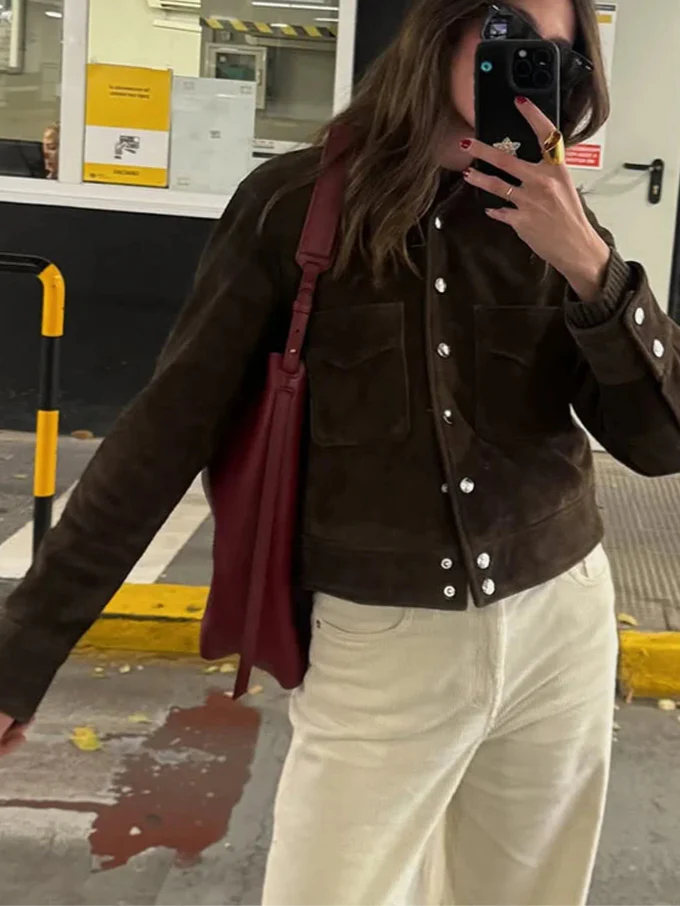 RONA | WOMEN’S FAUX SUEDE SINGLE-BREASTED COAT