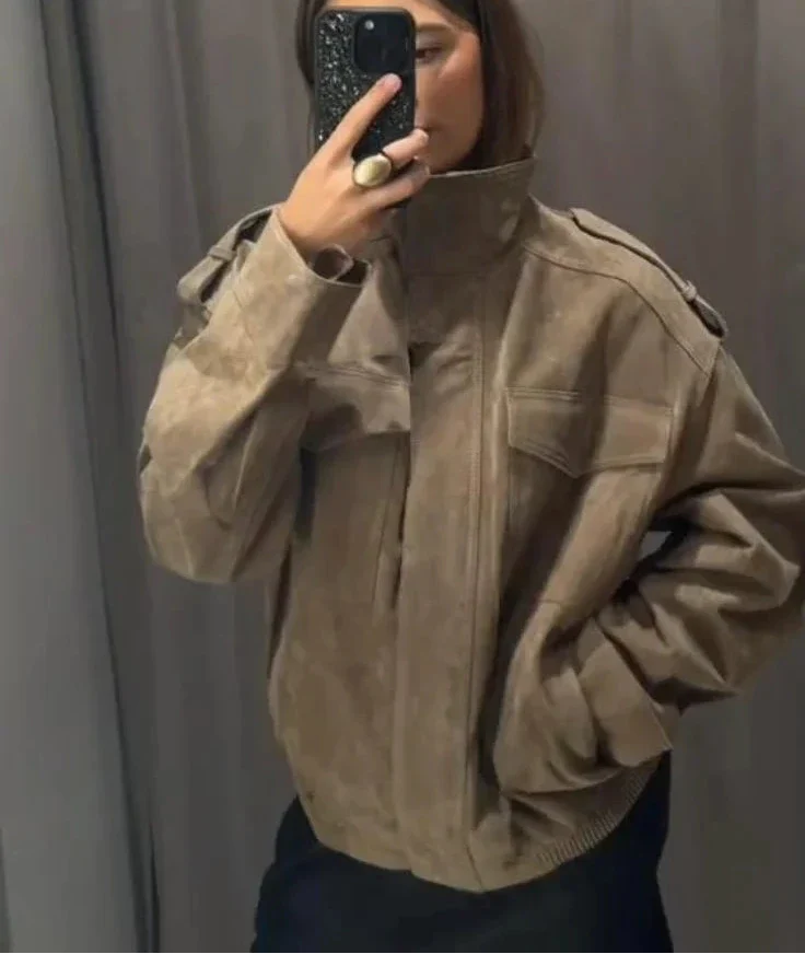 BETTY | WOMEN’S FAUX SUEDE ZIP JACKET