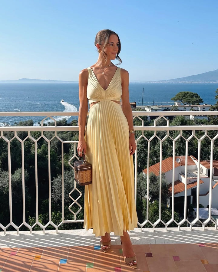 MAEVE | V-NECK FLOWING MAXI DRESS