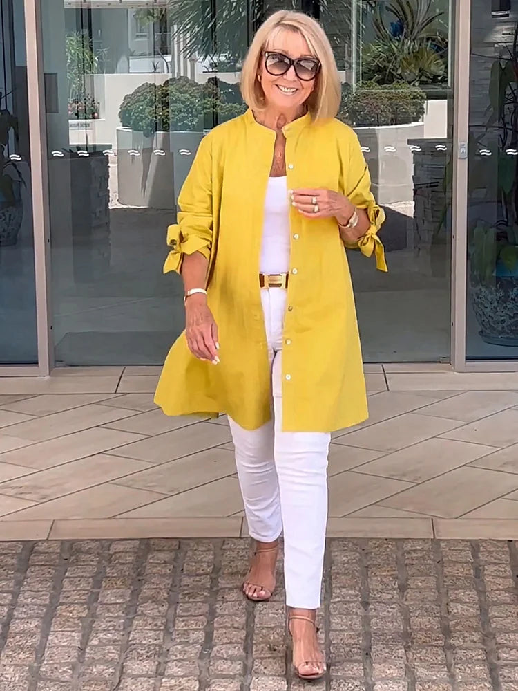 SHEREE | GATHERED-BACK COTTON SHIRT JACKET