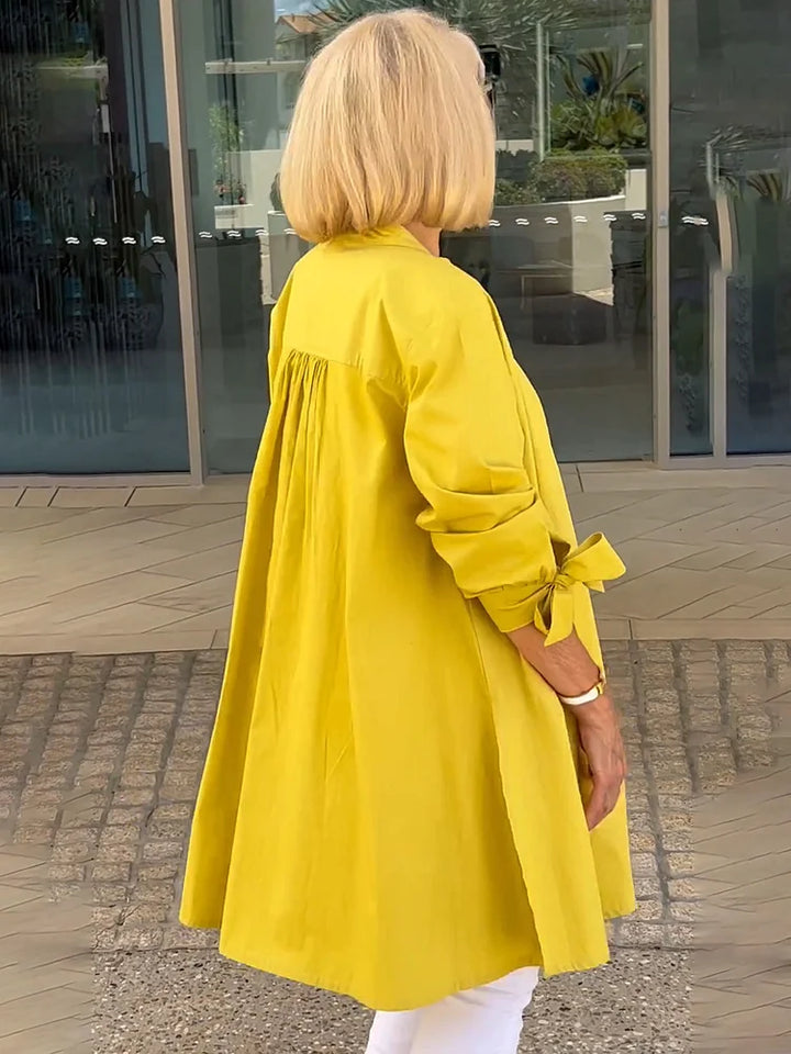 SHEREE | GATHERED-BACK COTTON SHIRT JACKET