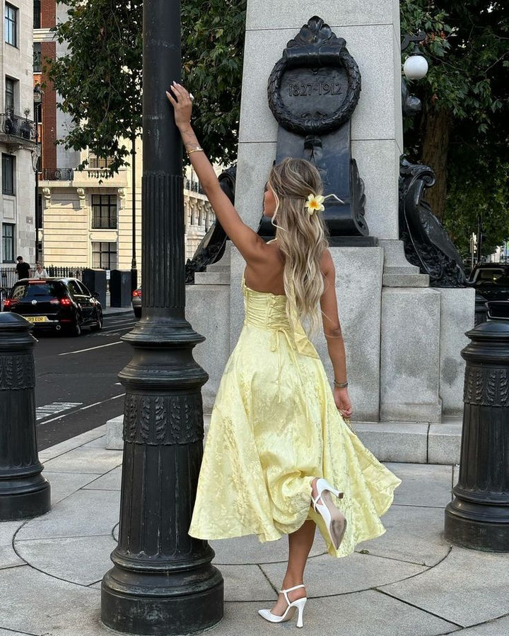 DELILAH | EMBROIDERED SLEEVELESS MIDI DRESS