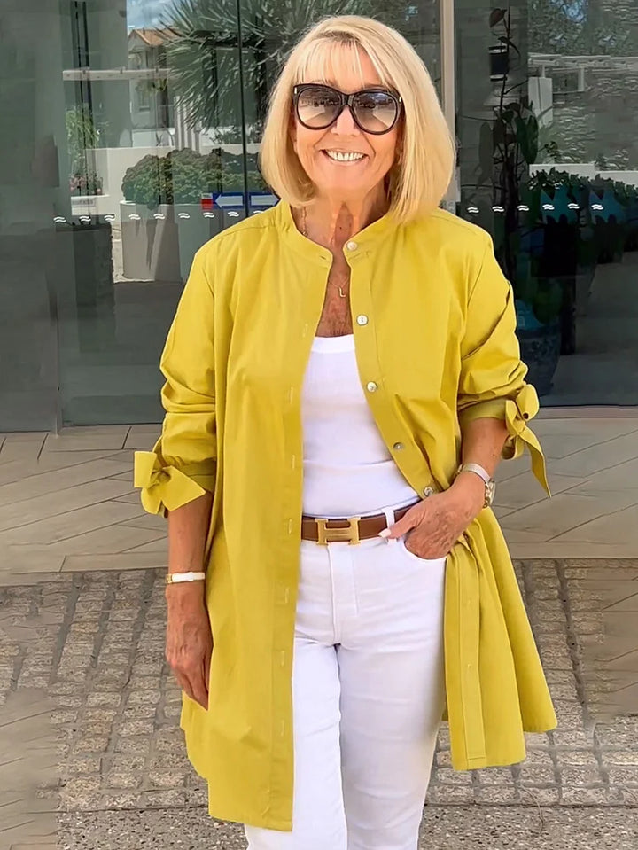 SHEREE | GATHERED-BACK COTTON SHIRT JACKET