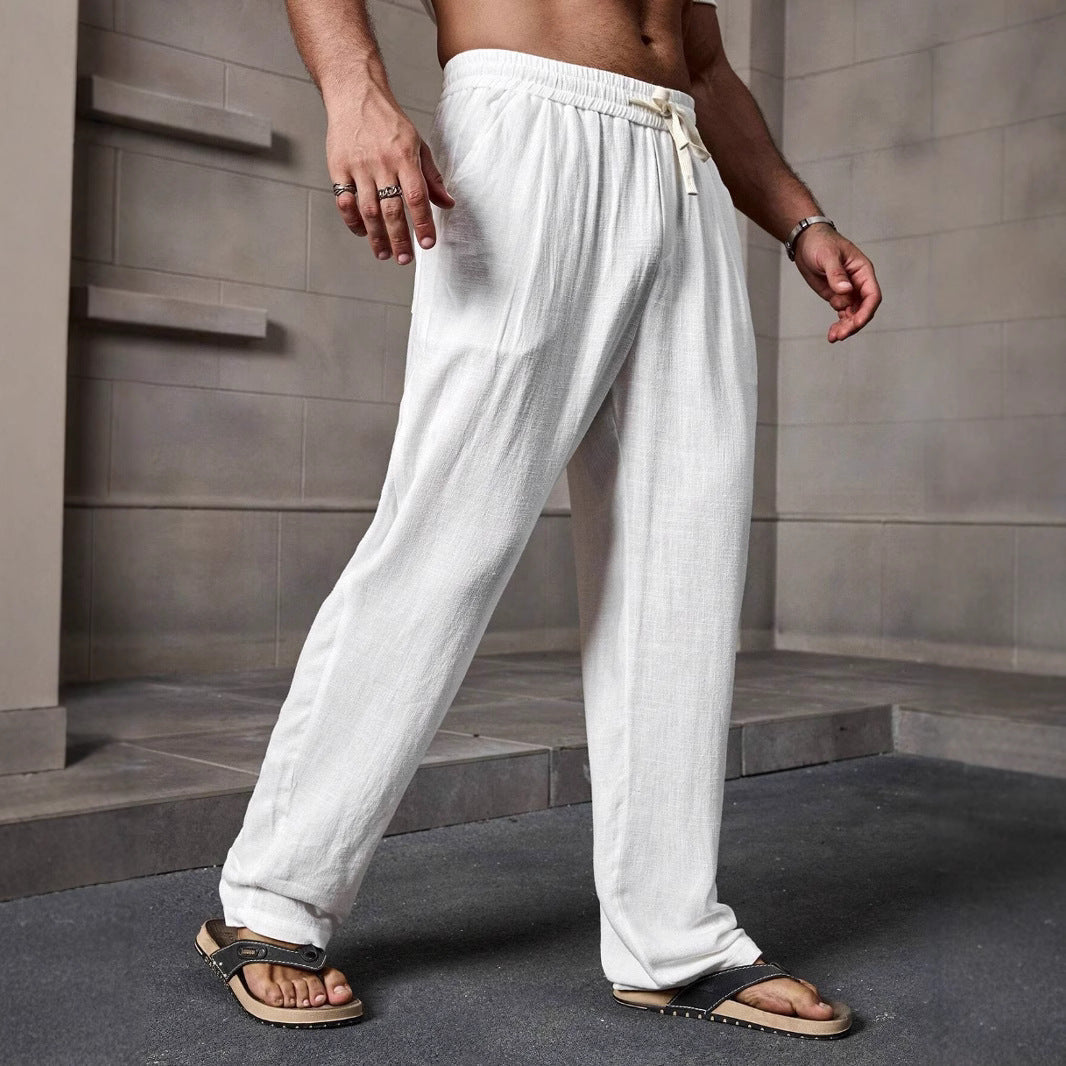 ROWAN | WHITE LINEN BEACH LOUNGE TROUSERS