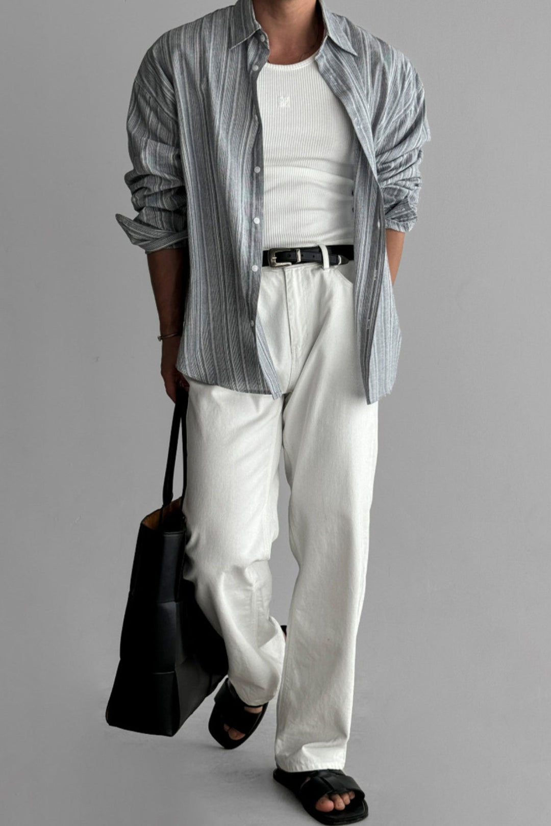 RUEBEN | STRIPED LINEN-BLEND SHIRT