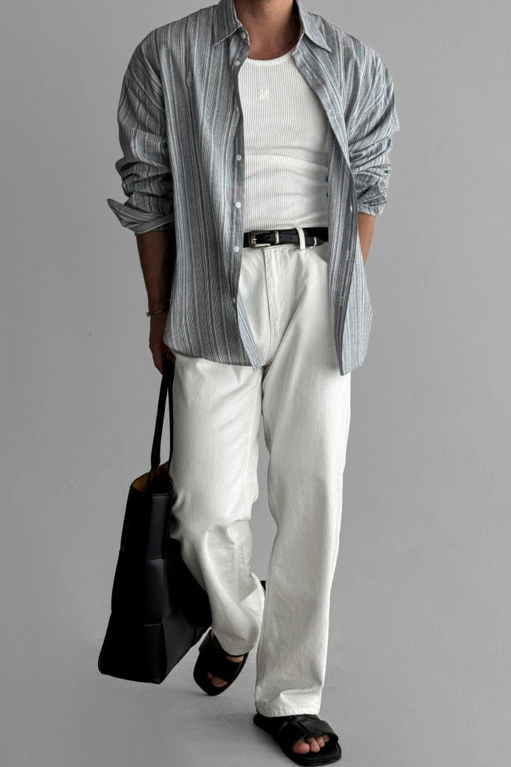 RUEBEN | STRIPED LINEN-BLEND SHIRT