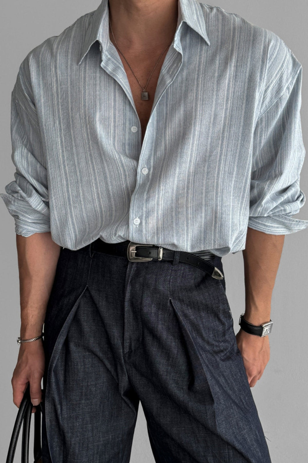 RUEBEN | STRIPED LINEN-BLEND SHIRT