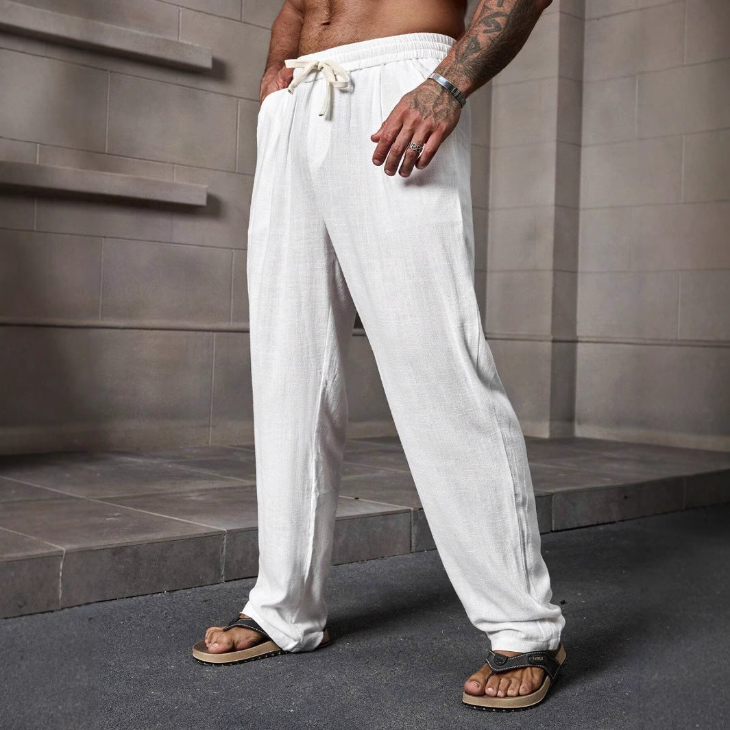 ROWAN | WHITE LINEN BEACH LOUNGE TROUSERS
