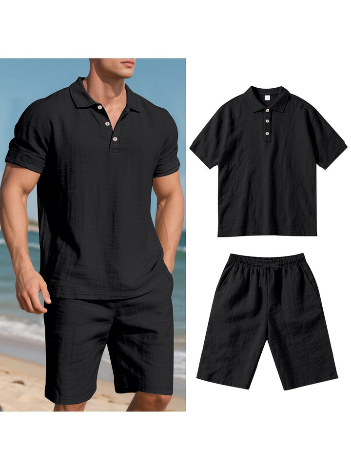 MARCUS | MEN’S LINEN SUMMER SET (SHIRT & SHORTS)