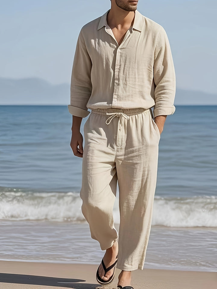 CHARLIE | MEN’S RELAXED LINEN SET (SHIRT & TROUSERS)