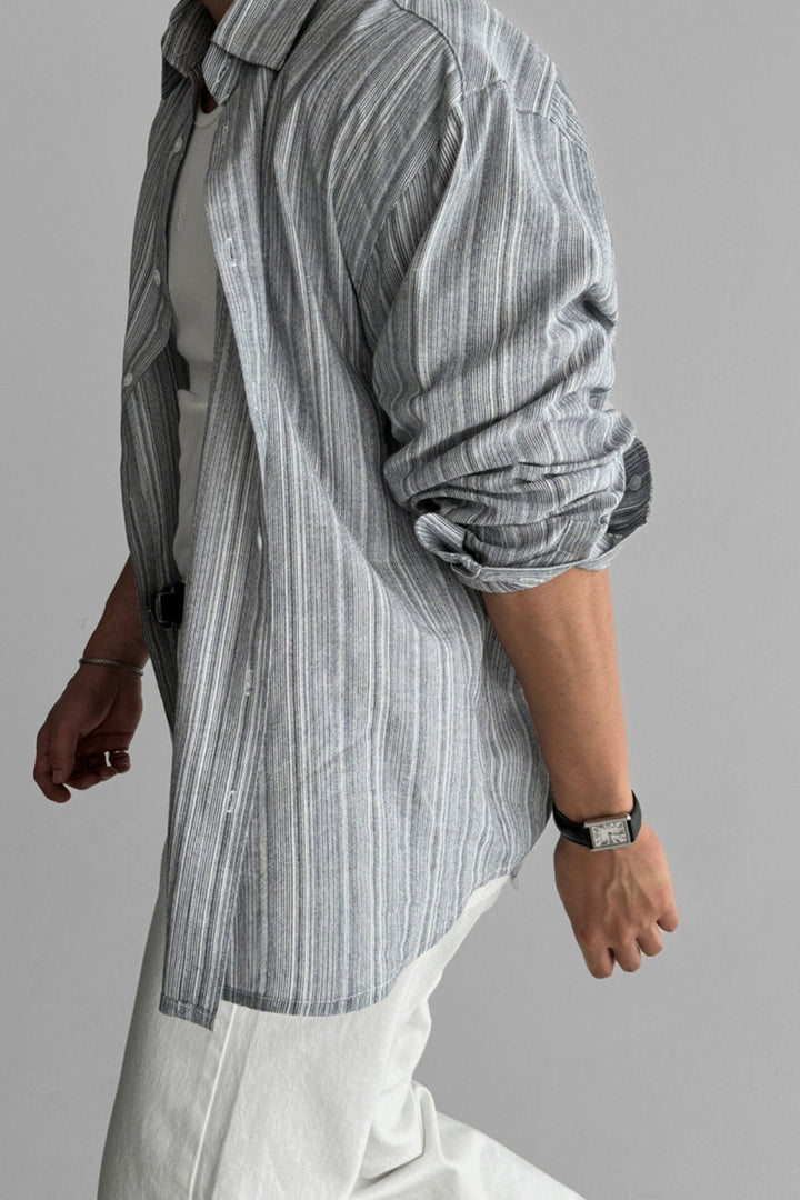RUEBEN | STRIPED LINEN-BLEND SHIRT