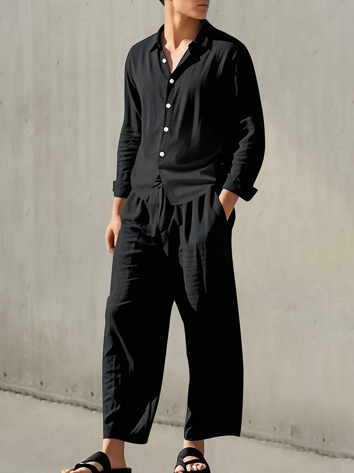 CHARLIE | MEN’S RELAXED LINEN SET (SHIRT & TROUSERS)