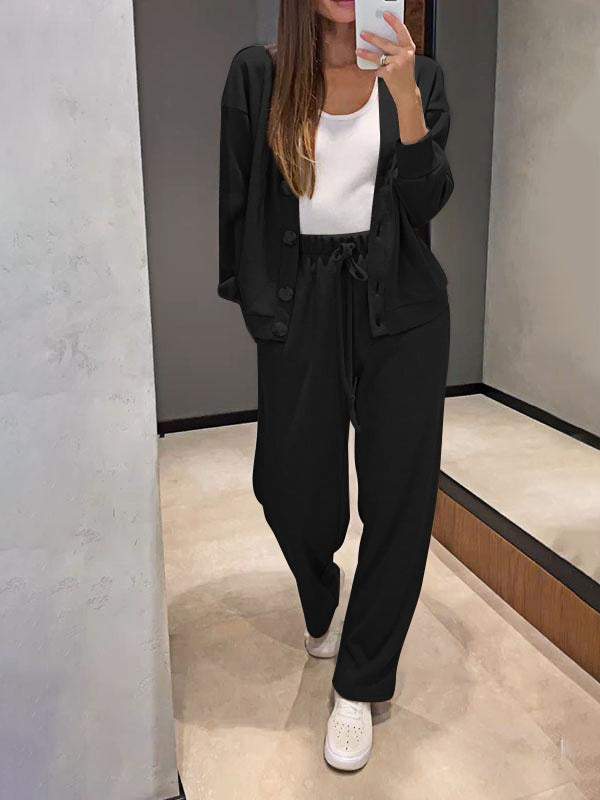 BELLA | WOMEN’S BUTTON-DOWN CARDIGAN & SWEATPANTS SET