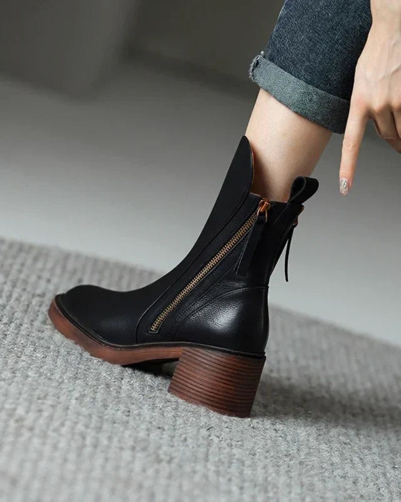 ZOEY | LEATHER ANKLE BOOTS